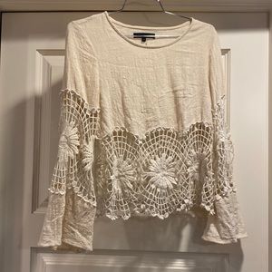 Crochet cream shirt